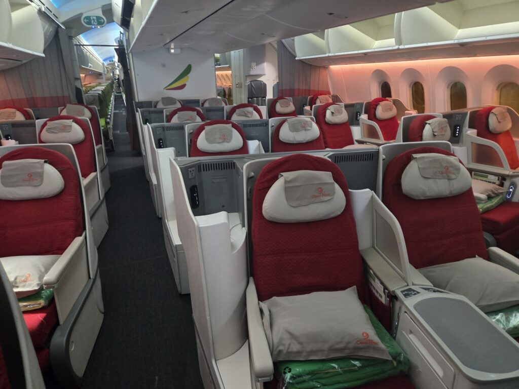 エチオピア航空（成田⇒ソウル）のビジネスクラス席