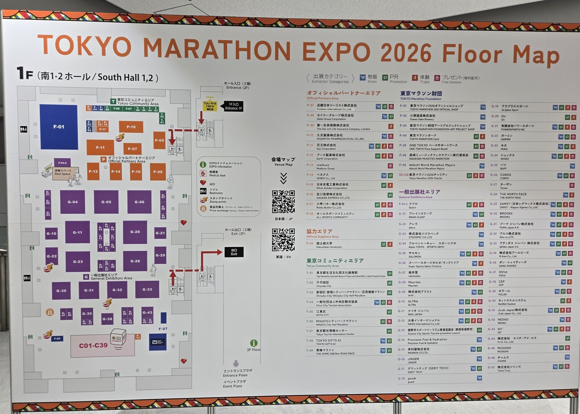 東京マラソンEXPO 2026のフロアマップ