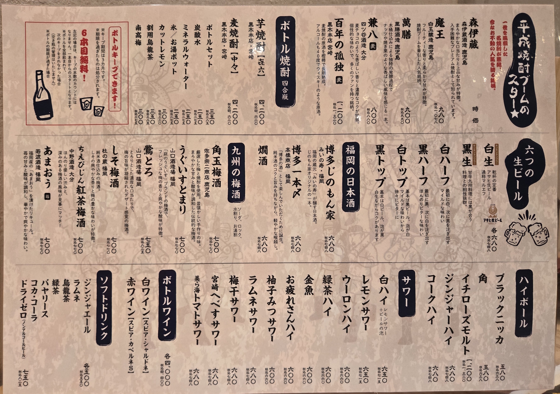 ドリンクメニュー