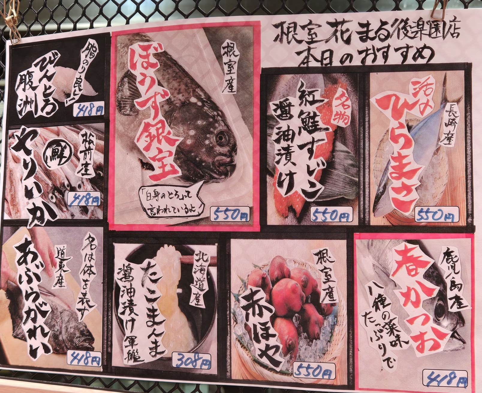 本日のおすすめメニュー