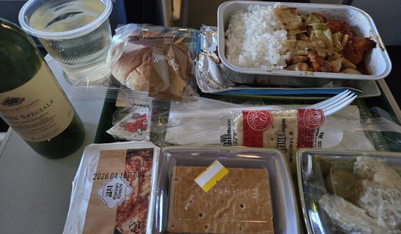 エチオピア航空のエコノミークラスの機内食