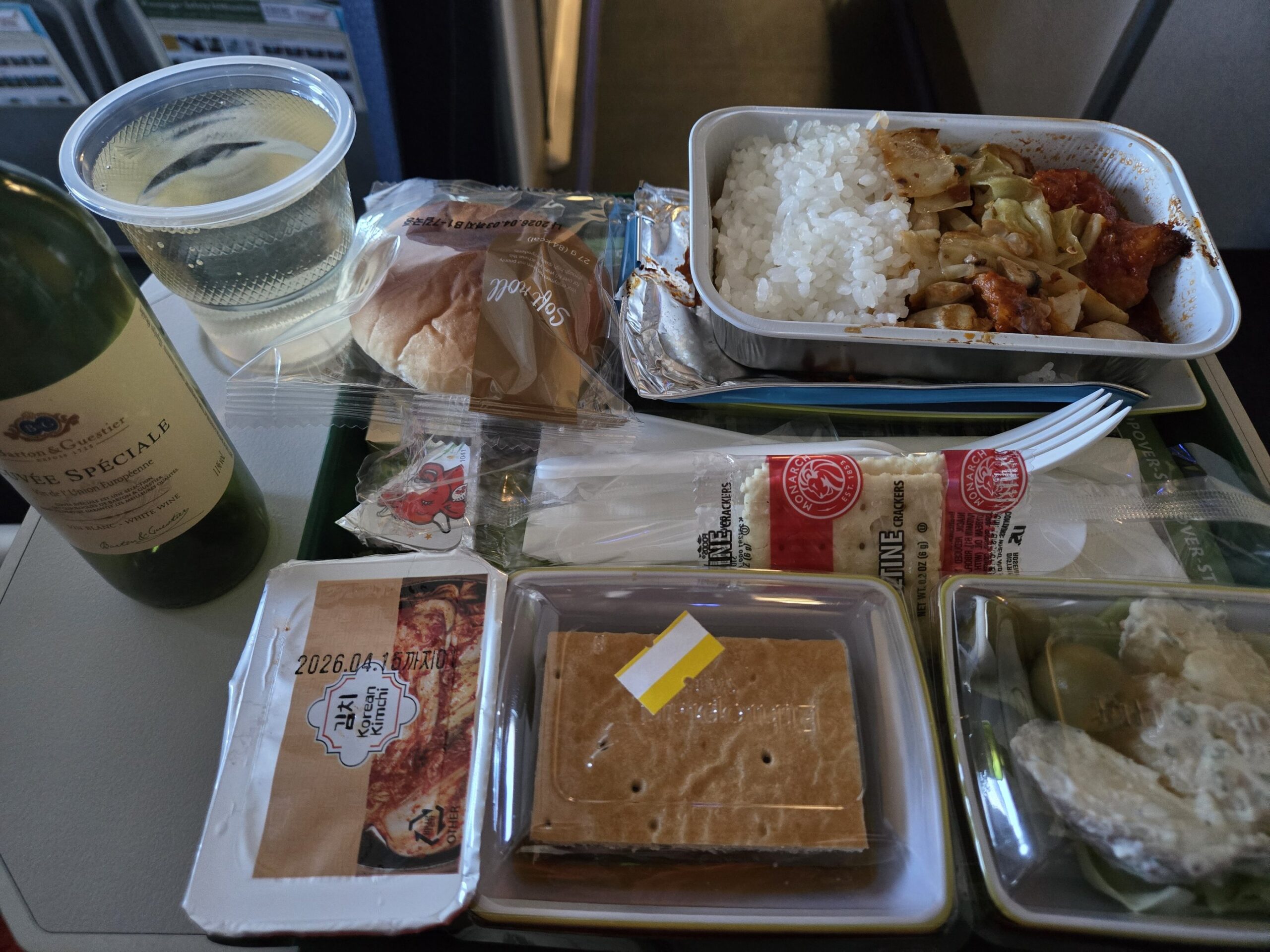 エチオピア航空のエコノミークラスの機内食
