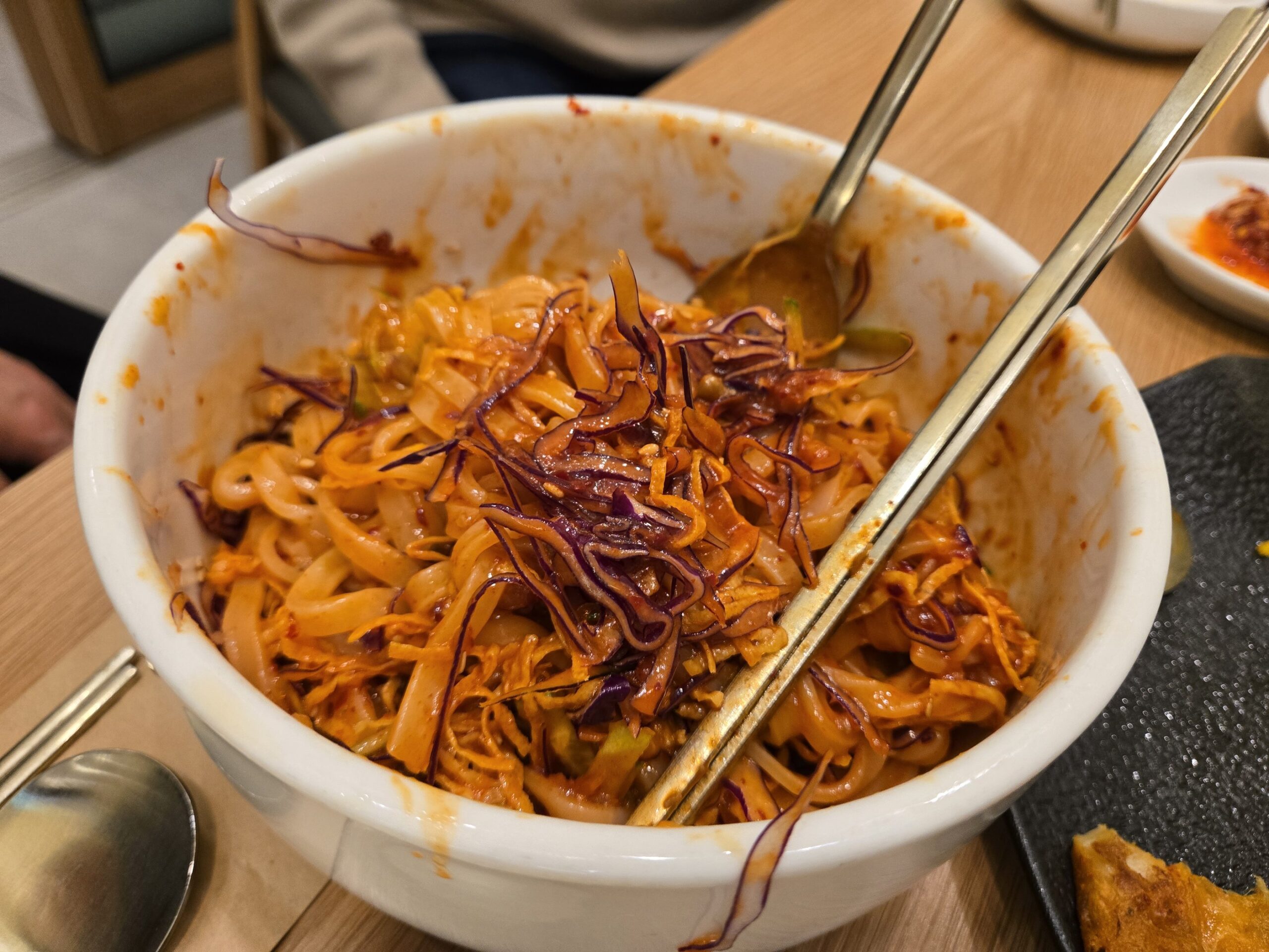 混ぜそば、混ぜた後