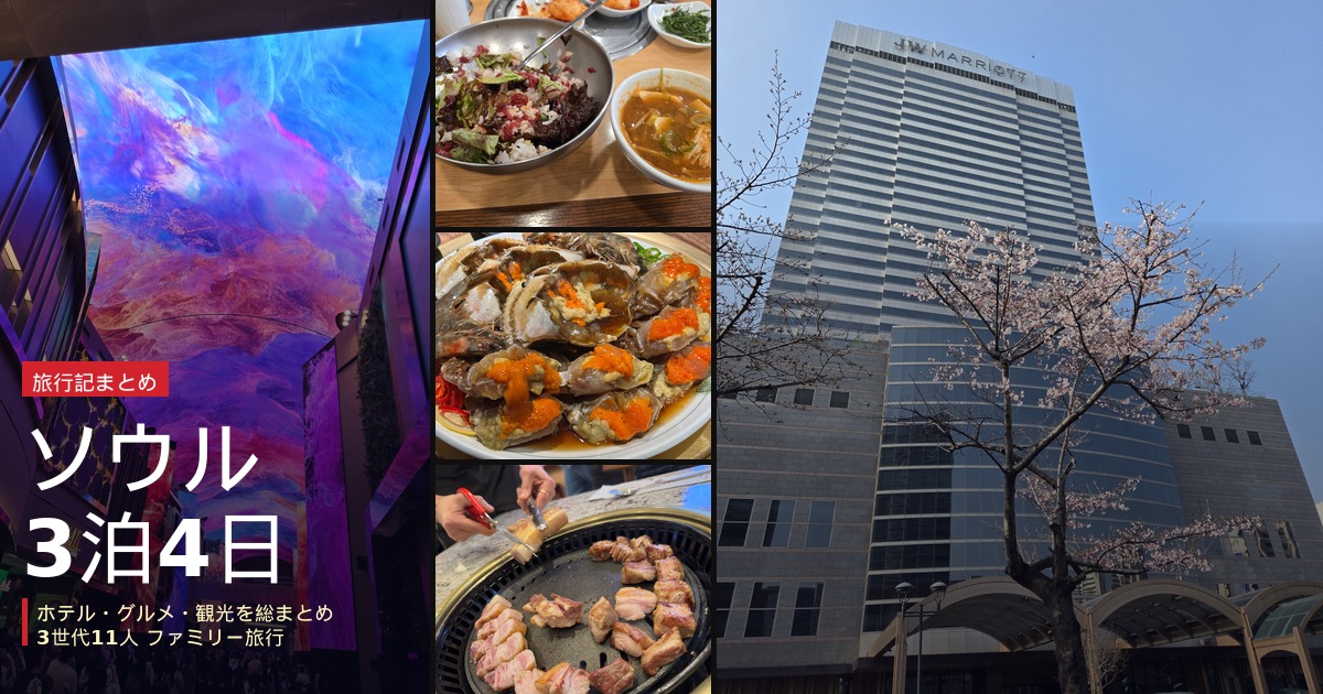 3世代11人のソウル3泊4日旅行まとめ