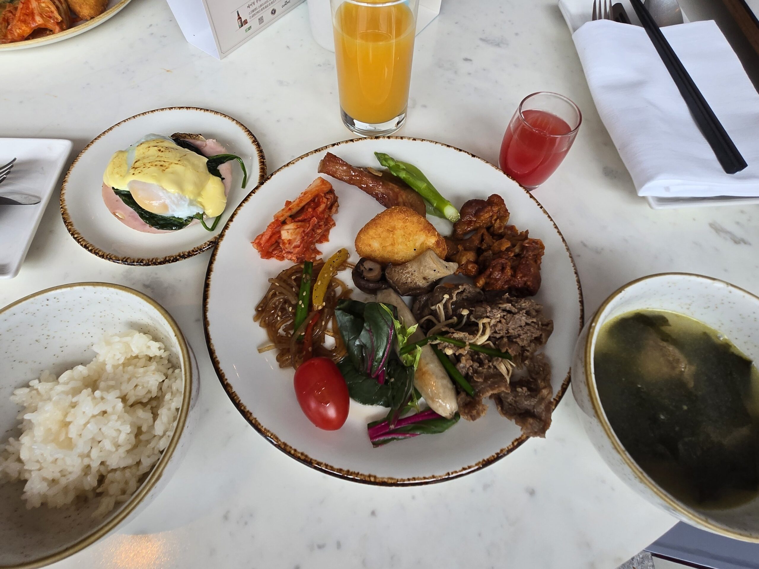 バイキング朝食、プレート、料理