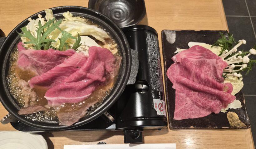 米沢牛すき焼きと肉盛り